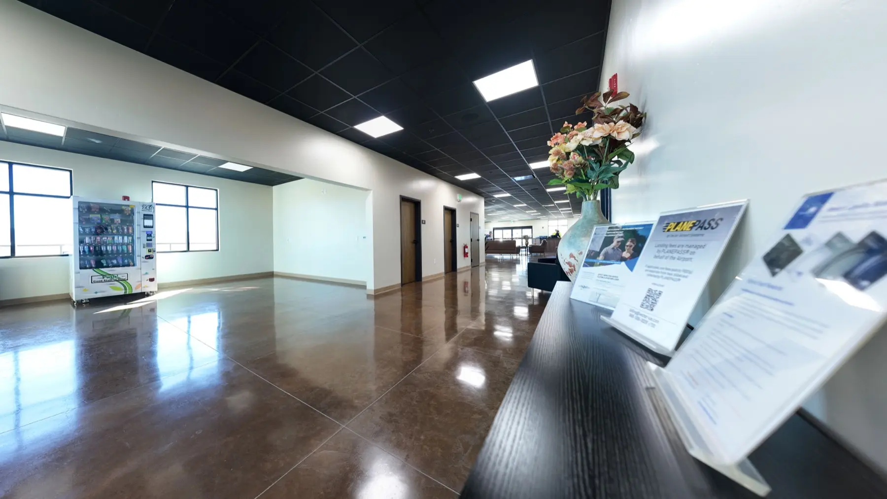 Bright common area inside Sandstone Aviation.