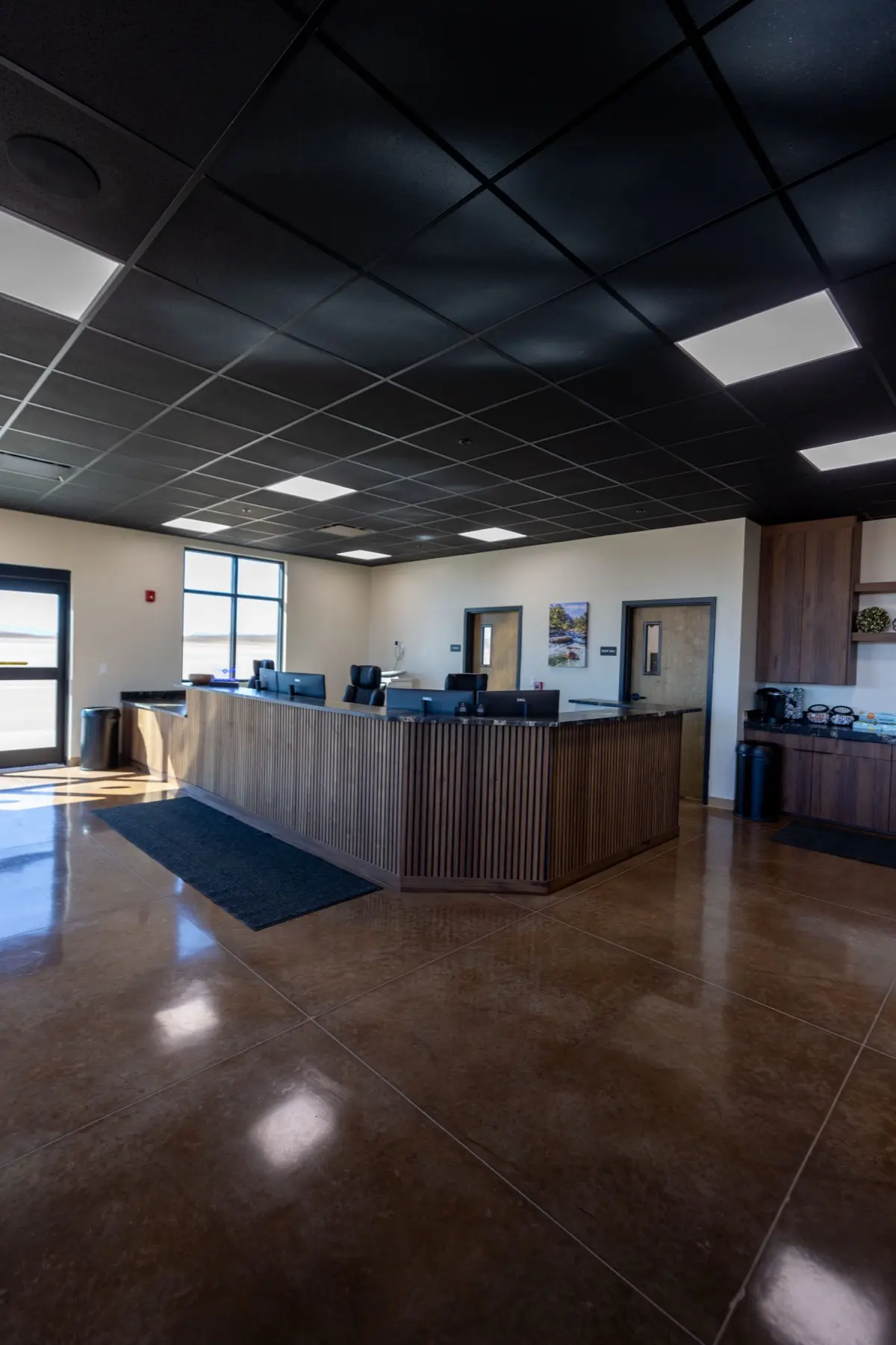 Customer service counter inside Sandstone Aviation.